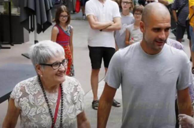 Dolors Sala Carrio with her son Pep Guardiola.